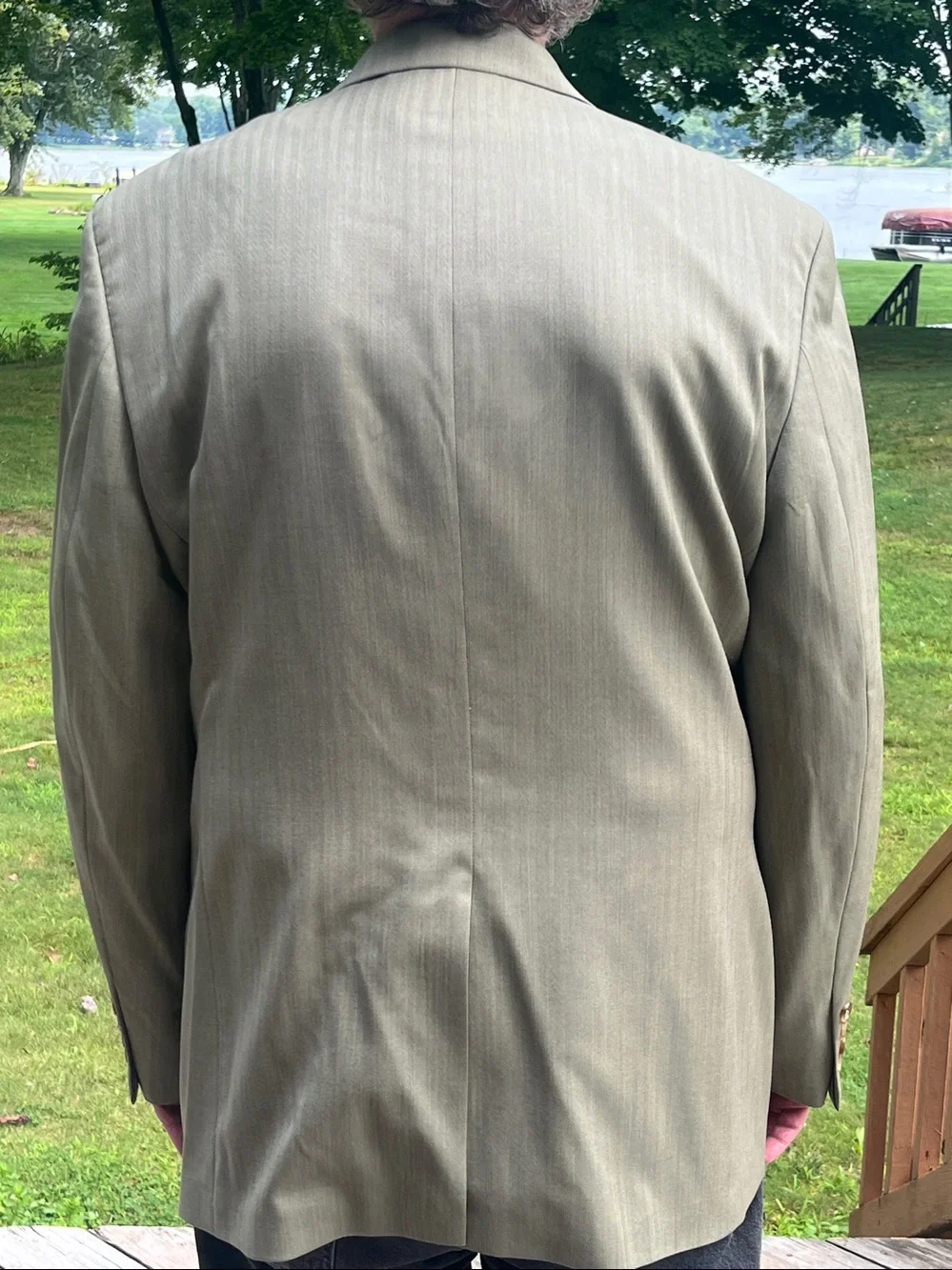 Nautica olive green single breasted all wool sport coat 43R